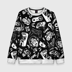 Свитшот детский Retro gamer pattern, цвет: 3D-белый