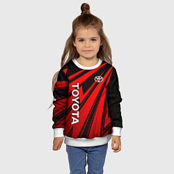 Свитшот детский Тойота - красные полосы, цвет: 3D-белый — фото 2