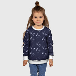Свитшот детский Цветочный узор синий, цвет: 3D-белый — фото 2