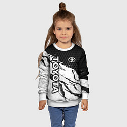 Свитшот детский Toyota - черный и белый, цвет: 3D-белый — фото 2