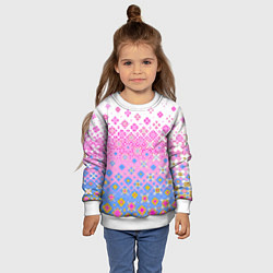 Свитшот детский Розово-голубой узор, цвет: 3D-белый — фото 2