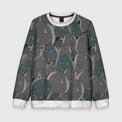 Свитшот детский Камбала паттерн, цвет: 3D-белый