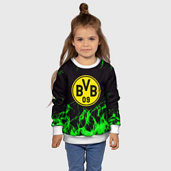 Свитшот детский Borussia зелёный огонь, цвет: 3D-белый — фото 2