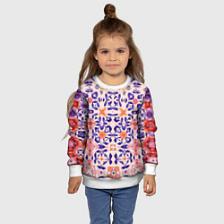 Свитшот детский Цветочная метаморфоза фиолетово-розовая, цвет: 3D-белый — фото 2