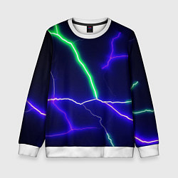Свитшот детский Multicolored lightning, цвет: 3D-белый