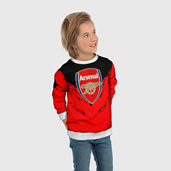 Свитшот детский Arsenal текстура краски, цвет: 3D-белый — фото 2