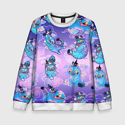 Свитшот детский Тигр с сорокой, цвет: 3D-белый