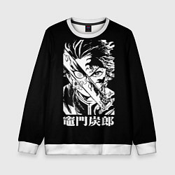 Свитшот детский Клинок рассекающий демонов - slayer, цвет: 3D-белый