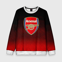 Свитшот детский Arsenal текстура полосы красные, цвет: 3D-белый