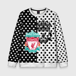 Детский свитшот Liverpool черно белые точки