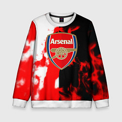 Свитшот детский Арсенал огонь, цвет: 3D-белый