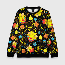 Свитшот детский Хохлома узор, цвет: 3D-черный