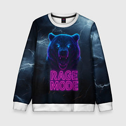 Свитшот детский Rage mode злой медведь, цвет: 3D-белый