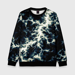 Свитшот детский Чёрно-синий разряд абстракция, цвет: 3D-черный