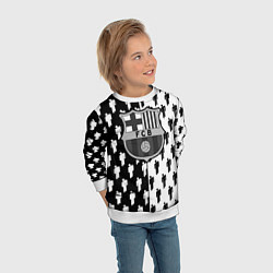 Свитшот детский Barcelona спортивный паттерн, цвет: 3D-белый — фото 2