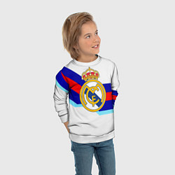 Свитшот детский Real Madrid текстура полосы, цвет: 3D-белый — фото 2