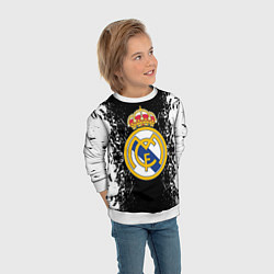 Свитшот детский Реал Мадрид текстура краски, цвет: 3D-белый — фото 2