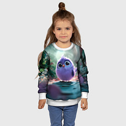 Свитшот детский Круглый удивленный птенец, цвет: 3D-белый — фото 2