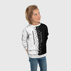 Свитшот детский Под лежачий камень бело-черный арт, цвет: 3D-белый — фото 2