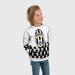 Свитшот детский Ювентус краски люди текстура, цвет: 3D-белый — фото 2