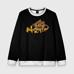 Свитшот детский Хэллоуин - Тыква в паутине, цвет: 3D-белый