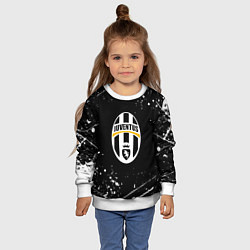 Свитшот детский Juventus белые краски всплеск, цвет: 3D-белый — фото 2