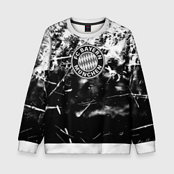 Свитшот детский Bayern Mnchen черно белая бумага, цвет: 3D-белый