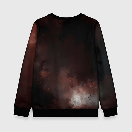 Детский свитшот Коричневая лошадь в прыжке / 3D-Черный – фото 2