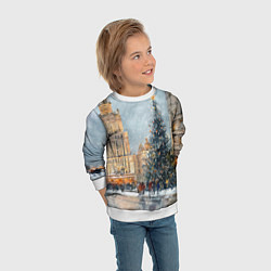 Свитшот детский Новогодняя Москва, цвет: 3D-белый — фото 2