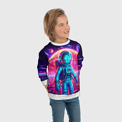 Свитшот детский Морти в одиночестве на неоновой планете, цвет: 3D-белый — фото 2
