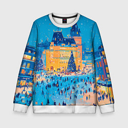 Свитшот детский Московские новогодние каникулы, цвет: 3D-белый