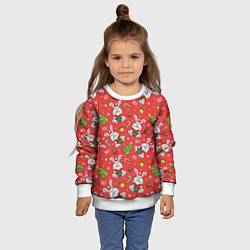 Свитшот детский Новогодний паттерн с зайчиком, цвет: 3D-белый — фото 2
