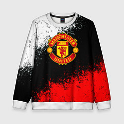 Свитшот детский Манчестер Юнайтед краски всплеск, цвет: 3D-белый