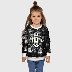 Свитшот детский Ювентус текстура руки краски, цвет: 3D-белый — фото 2