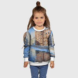Свитшот детский Зимний Санкт-Петербург, цвет: 3D-белый — фото 2