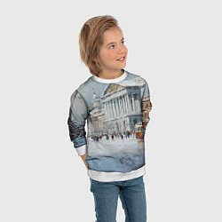 Свитшот детский Зимний Питер красками, цвет: 3D-белый — фото 2
