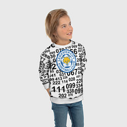Свитшот детский Лестер сити цифры символы, цвет: 3D-белый — фото 2