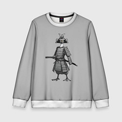 Свитшот детский Гусь-самурай с катаной, цвет: 3D-белый