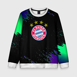 Свитшот детский Бавария Мюнхен краски текстура, цвет: 3D-белый