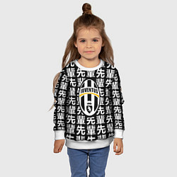 Свитшот детский Ювентус япония символы, цвет: 3D-белый — фото 2