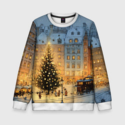 Детский свитшот Новый год в старом уютном городе