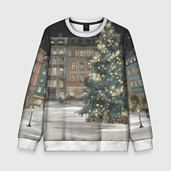 Свитшот детский Елка во дворе, цвет: 3D-белый