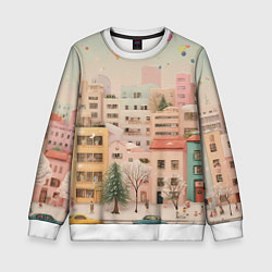 Детский свитшот Объемный новогодний город