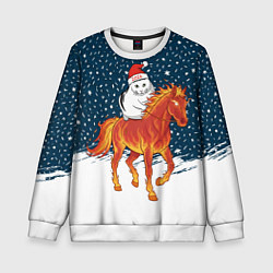 Свитшот детский Кот Бендер и огненный конь - 2026, цвет: 3D-белый