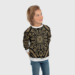 Свитшот детский Орнамент славянский позолота, цвет: 3D-белый — фото 2