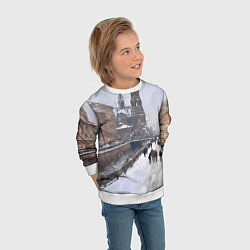 Свитшот детский Санкт-Петербург зима, цвет: 3D-белый — фото 2
