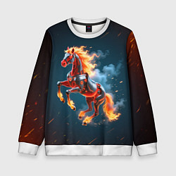 Детский свитшот Огненная лошадь киборг