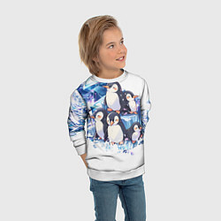 Свитшот детский Пингвины и лёд, цвет: 3D-белый — фото 2