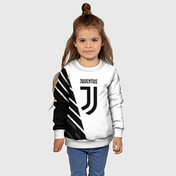 Свитшот детский Ювентус полосы геометрия текстура, цвет: 3D-белый — фото 2