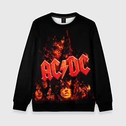 Свитшот детский AC/DC Flame, цвет: 3D-черный
